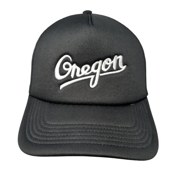 Oregon Snapback Frame Trucker Hat Black One Size Mesh Back AS Colour - Picture 1 of 8